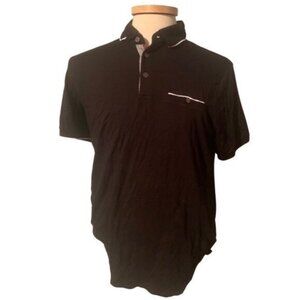 Ted Baker 5 Black Solid Short Sleeve Dress Shirt